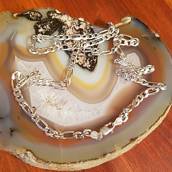 Vintage Other - Unisex vintage Figaro sterling silver necklace 24"